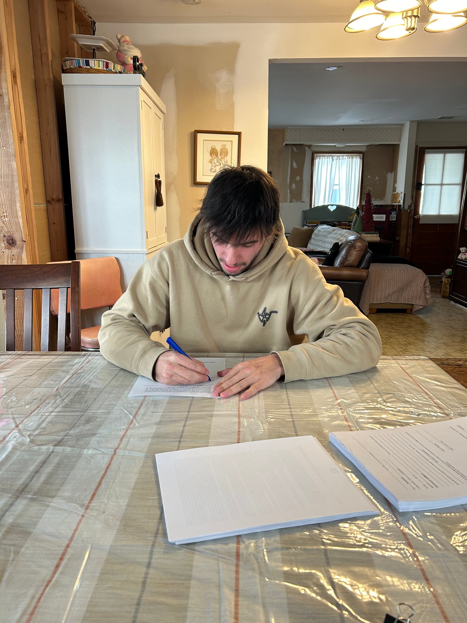 Nick signing for his first Section 8 property